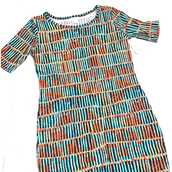 LuLaRoe Julia Print Short Sleeve Dress Sz. S - Picture 7 of 14